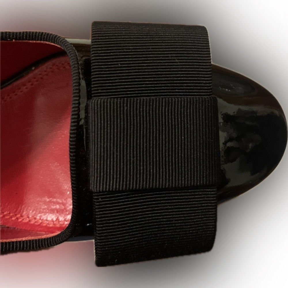 Ralph Lauren Purple Label Mallorie Black Patent Leather Bow Pumps Heels 35.5B - Picture 15 of 17